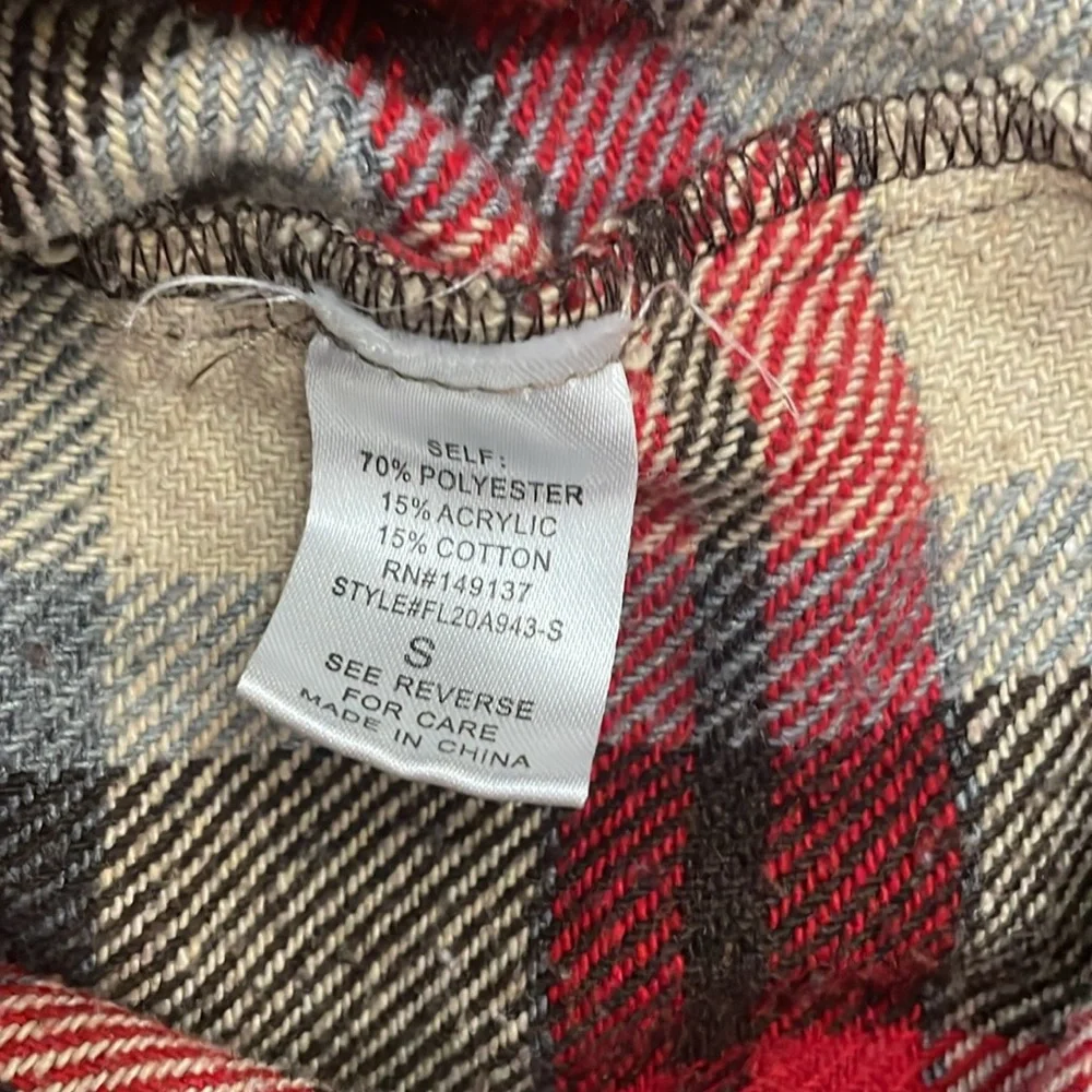 Nordstrom Oversized Plaid Flannel Button Up Shirt Jacket - Picture 5 of 5